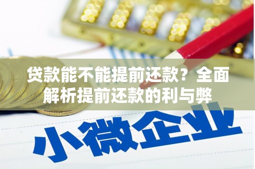 亳州贷款能不能提前还款？全面解析提前还款的利与弊