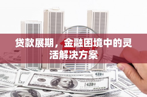 亳州贷款展期，金融困境中的灵活解决方案