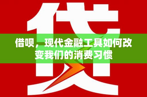 亳州借呗，现代金融工具如何改变我们的消费习惯