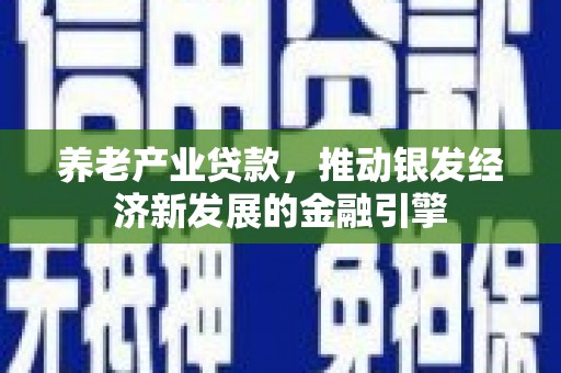 亳州养老产业贷款，推动银发经济新发展的金融引擎
