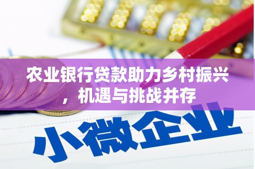 亳州农业银行贷款助力乡村振兴，机遇与挑战并存