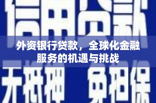 亳州外资银行贷款，全球化金融服务的机遇与挑战